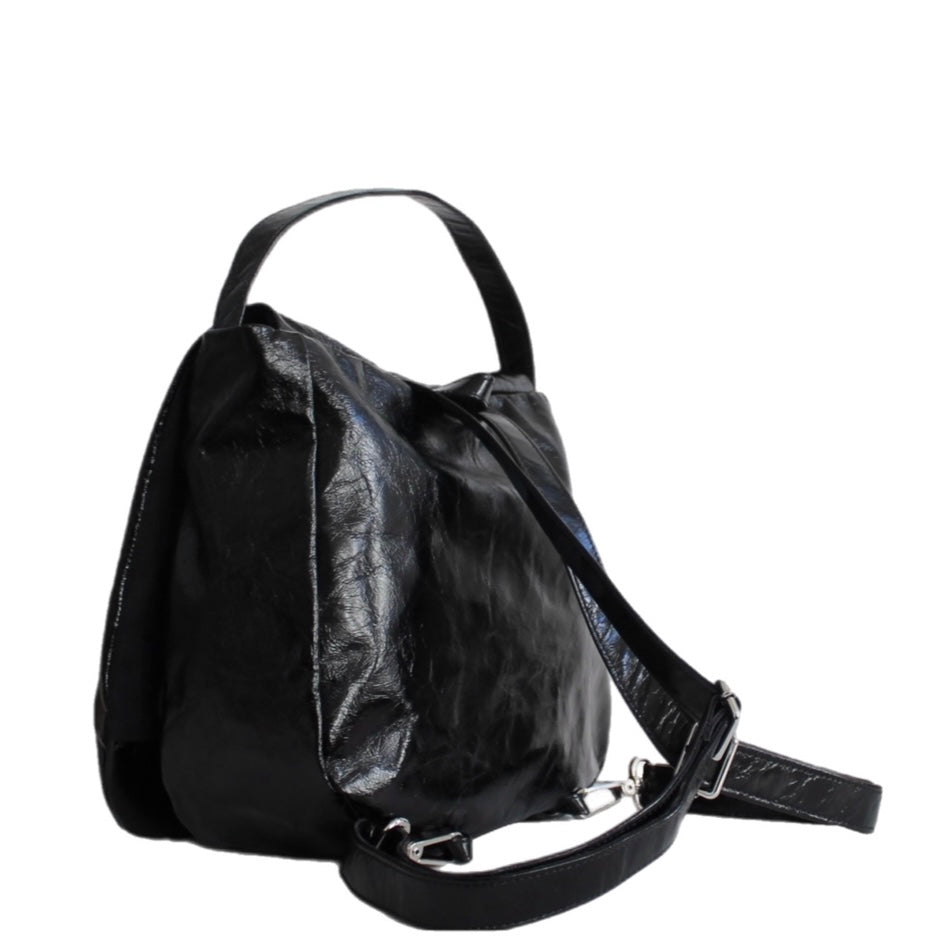 Knapsack Bag – Black – Black Suede Rose