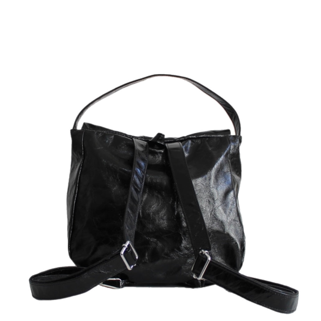 Knapsack Bag – Black – Black Suede Rose
