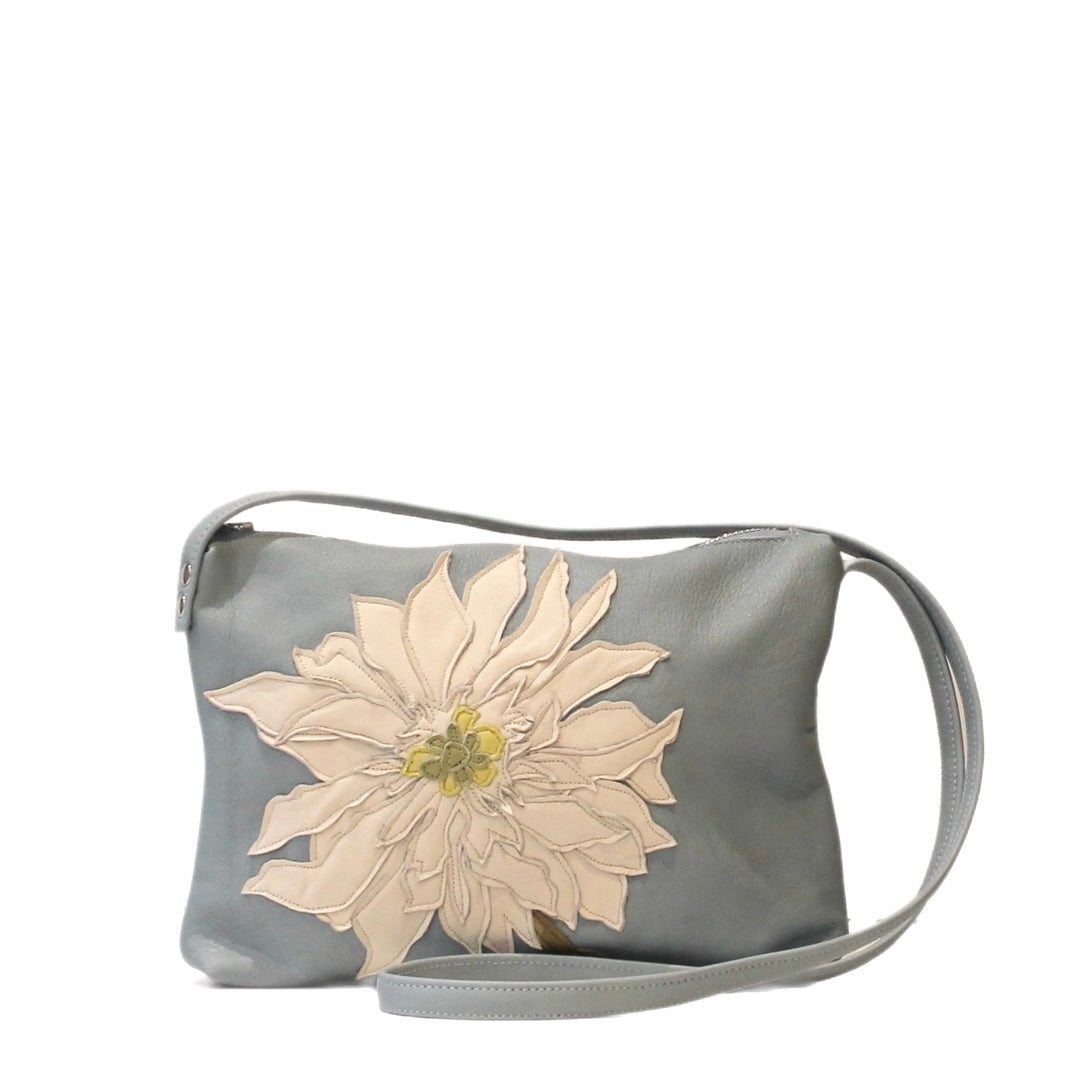 Hampton Handbag - Aquamarine - Cream Dahlia