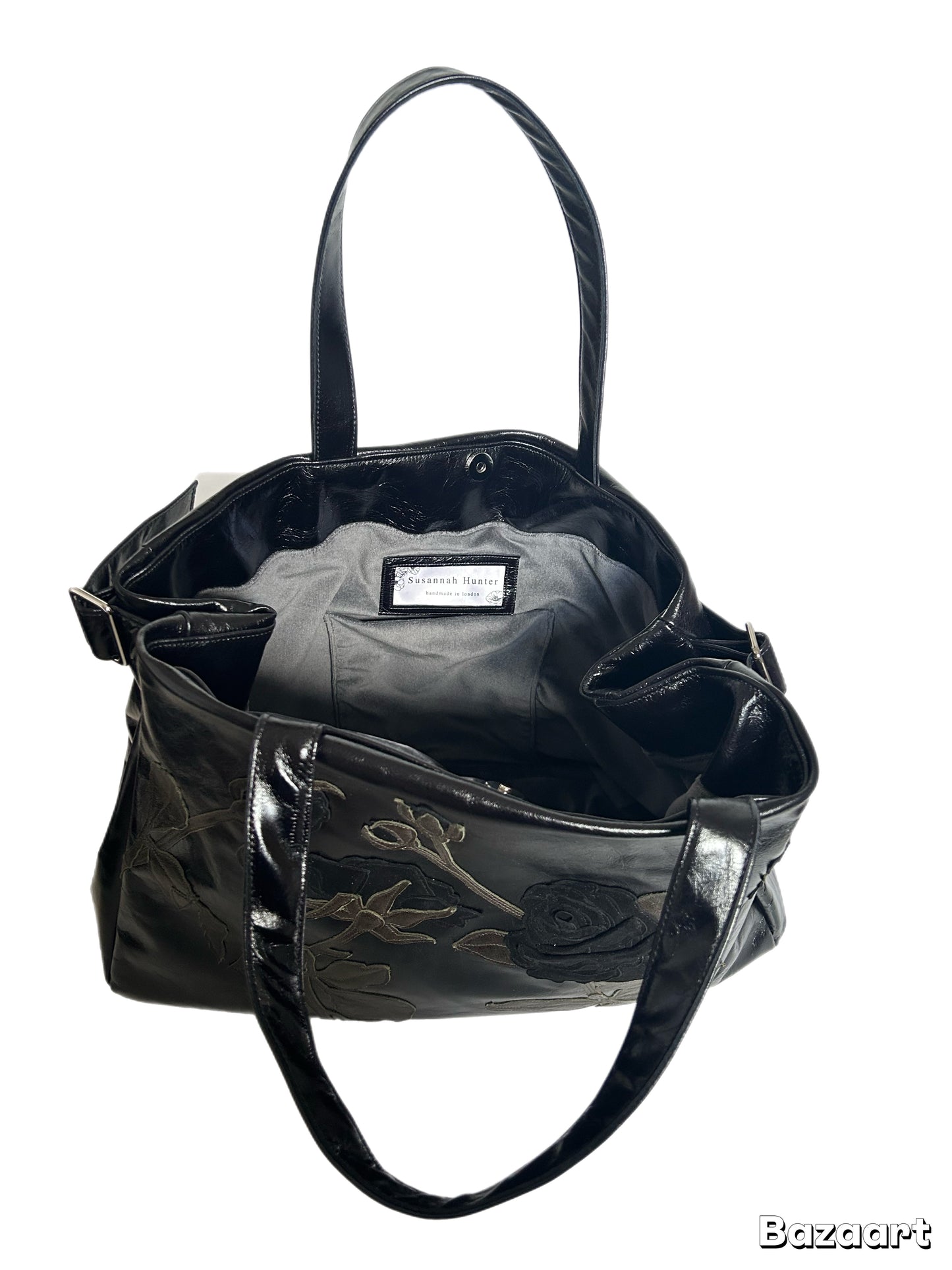 Overnight Bag – Black – Black Suede Rose