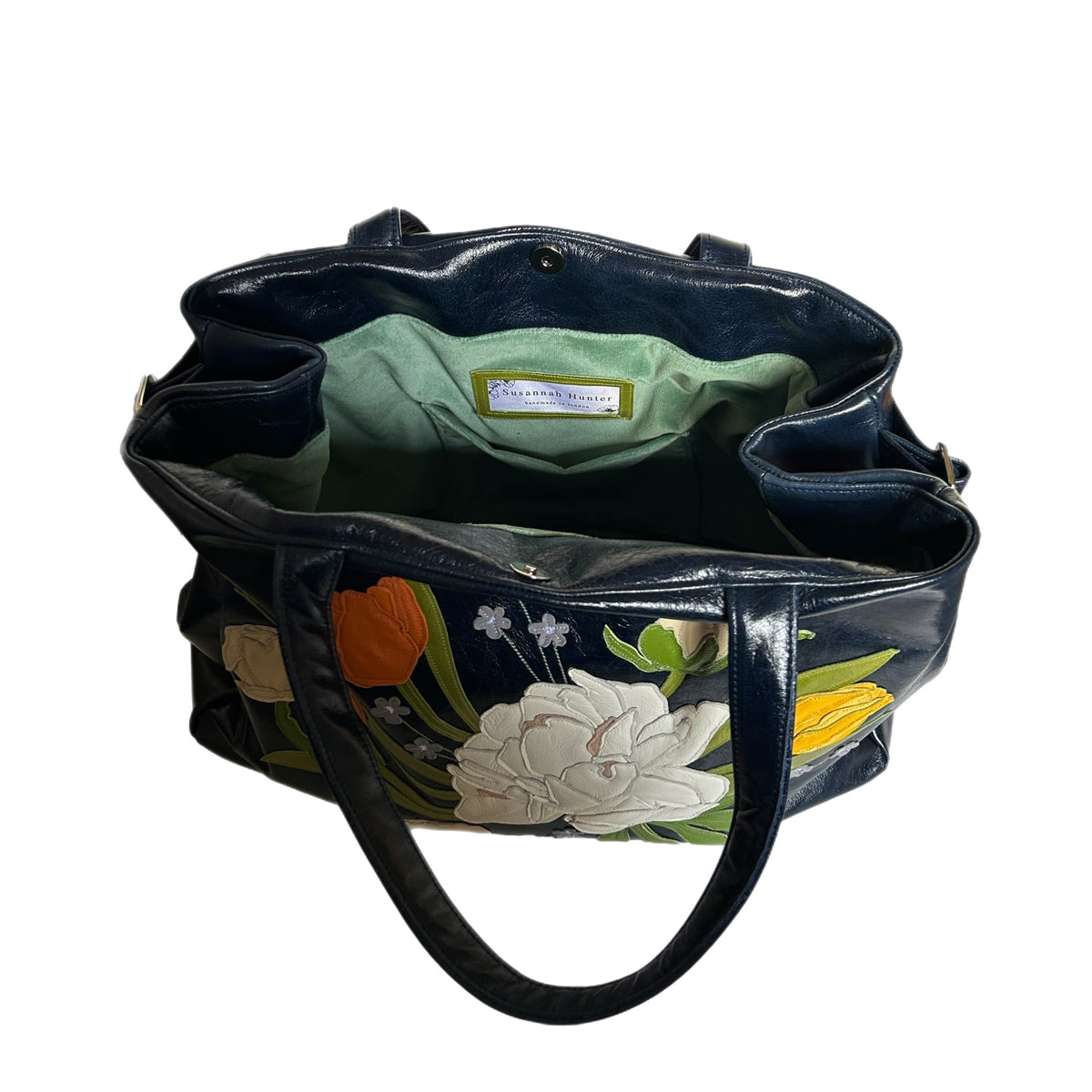 Overnight Bag - Navy Blue - Peony Tulip Surprise