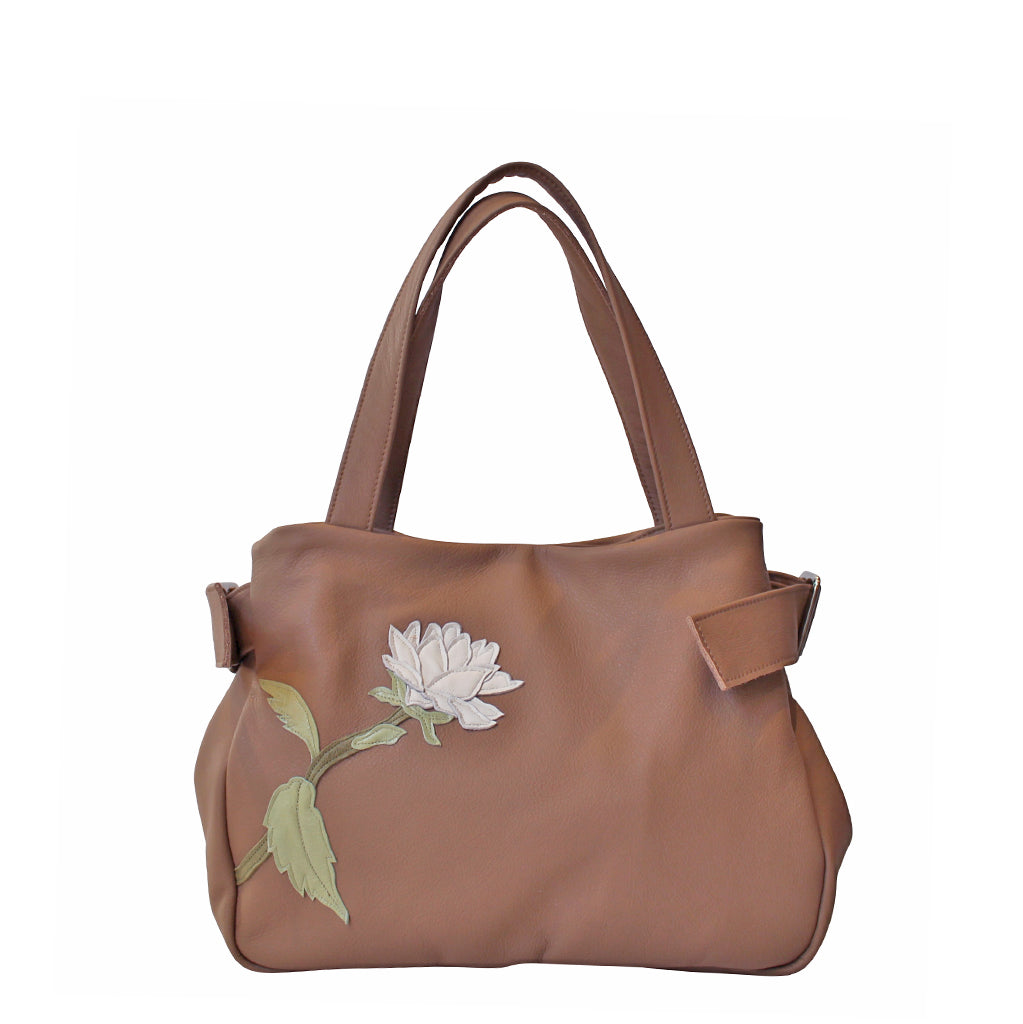 Bloomsbury Handbag – Praline – Cream Dahlia