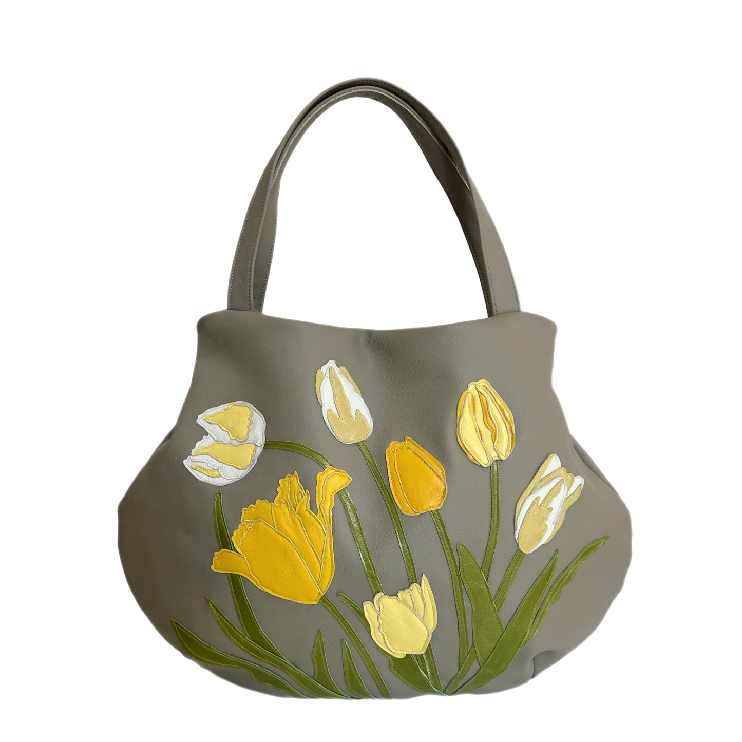 Boogaloo Handbag – Cement – Yellow Tulip Field