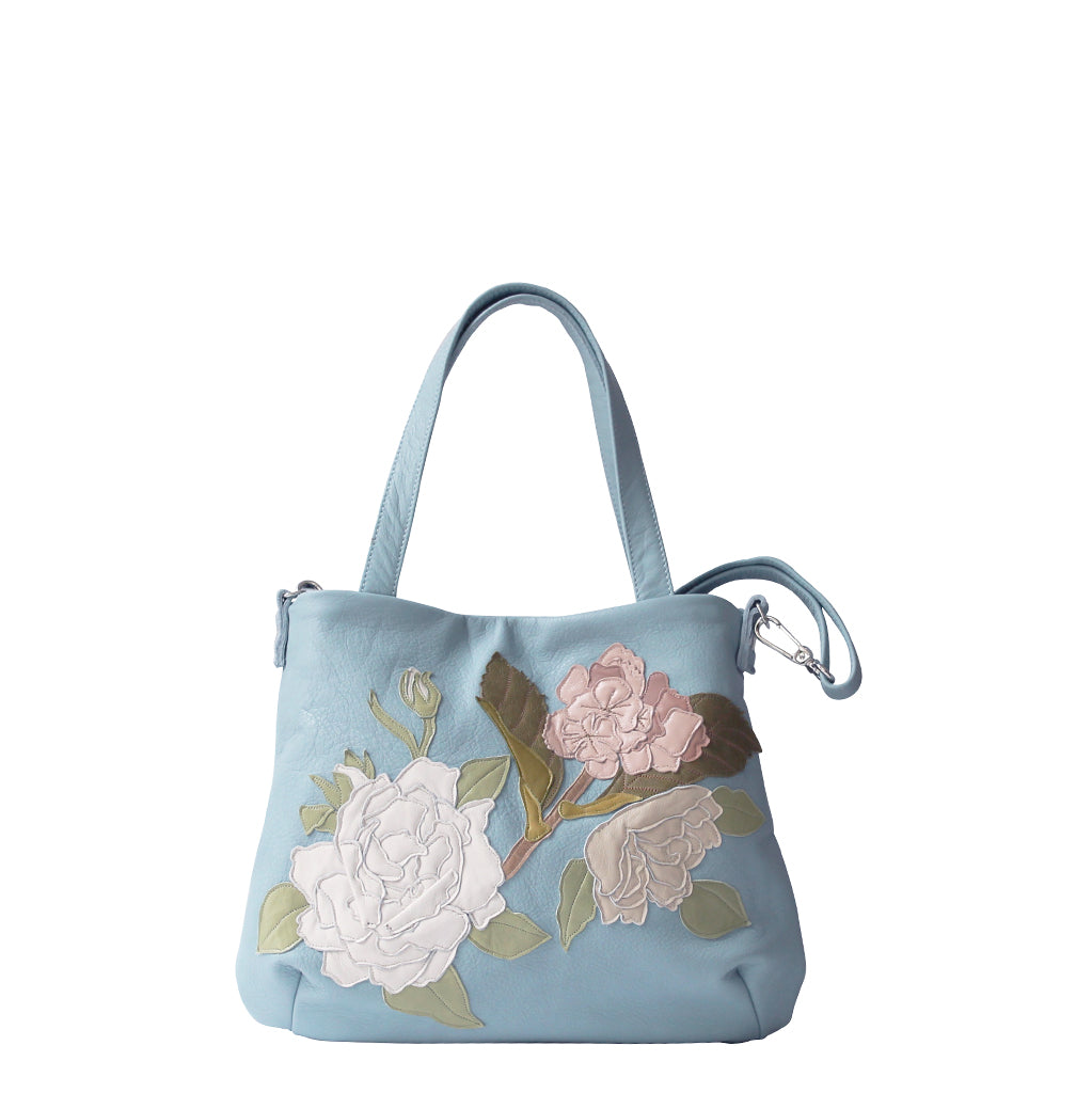 Evie Handbag – Aquamarine – Hydrangea Rose