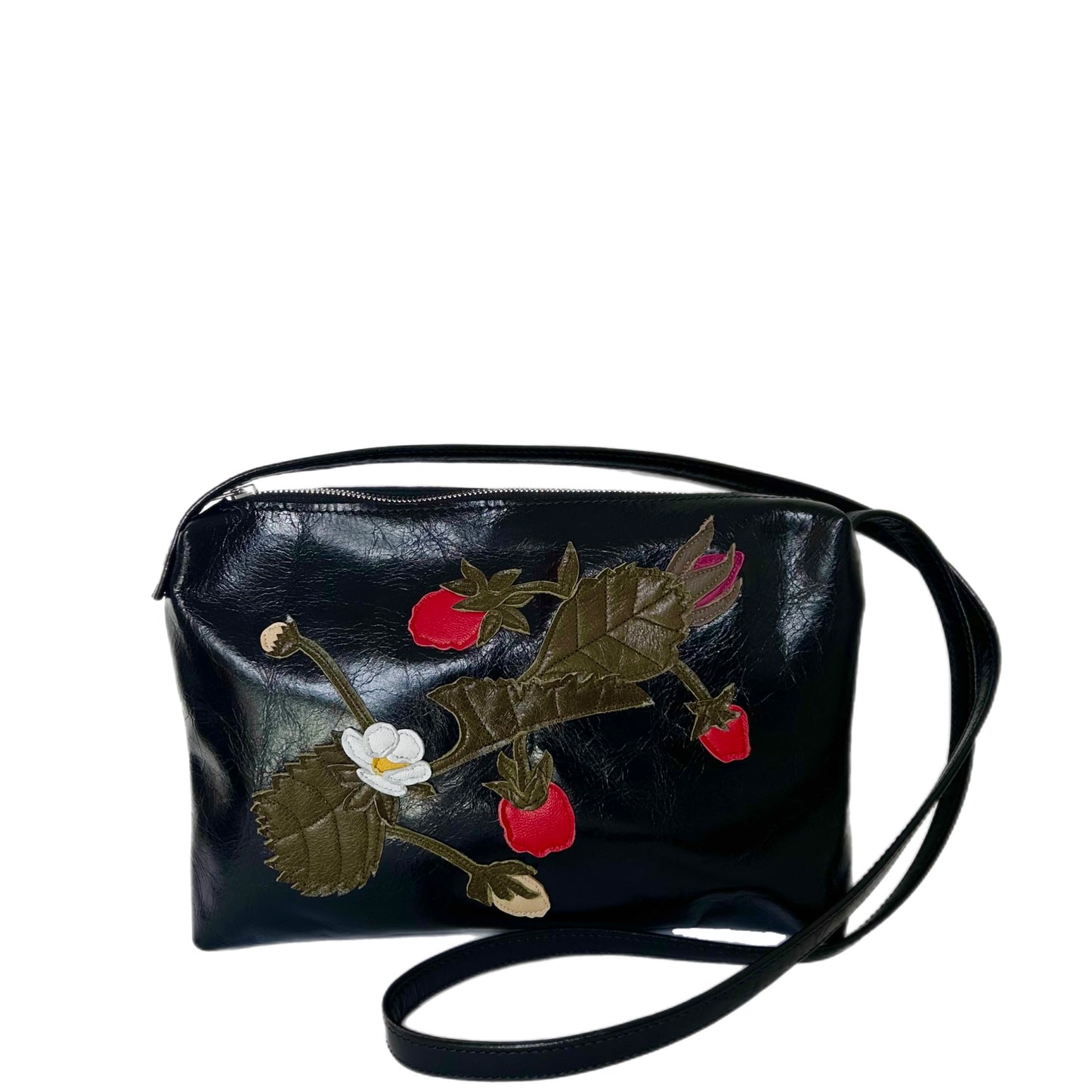 Hampton Handbag - Black - Strawberry Patch