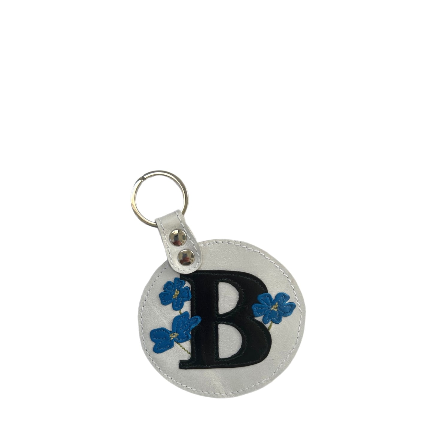 Personalised Keyring - White - Forget Me Not