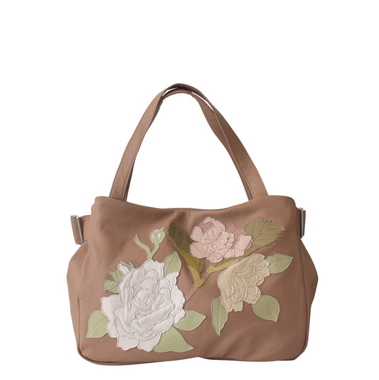 Tanza Handbag – Praline – Hydrangea Rose