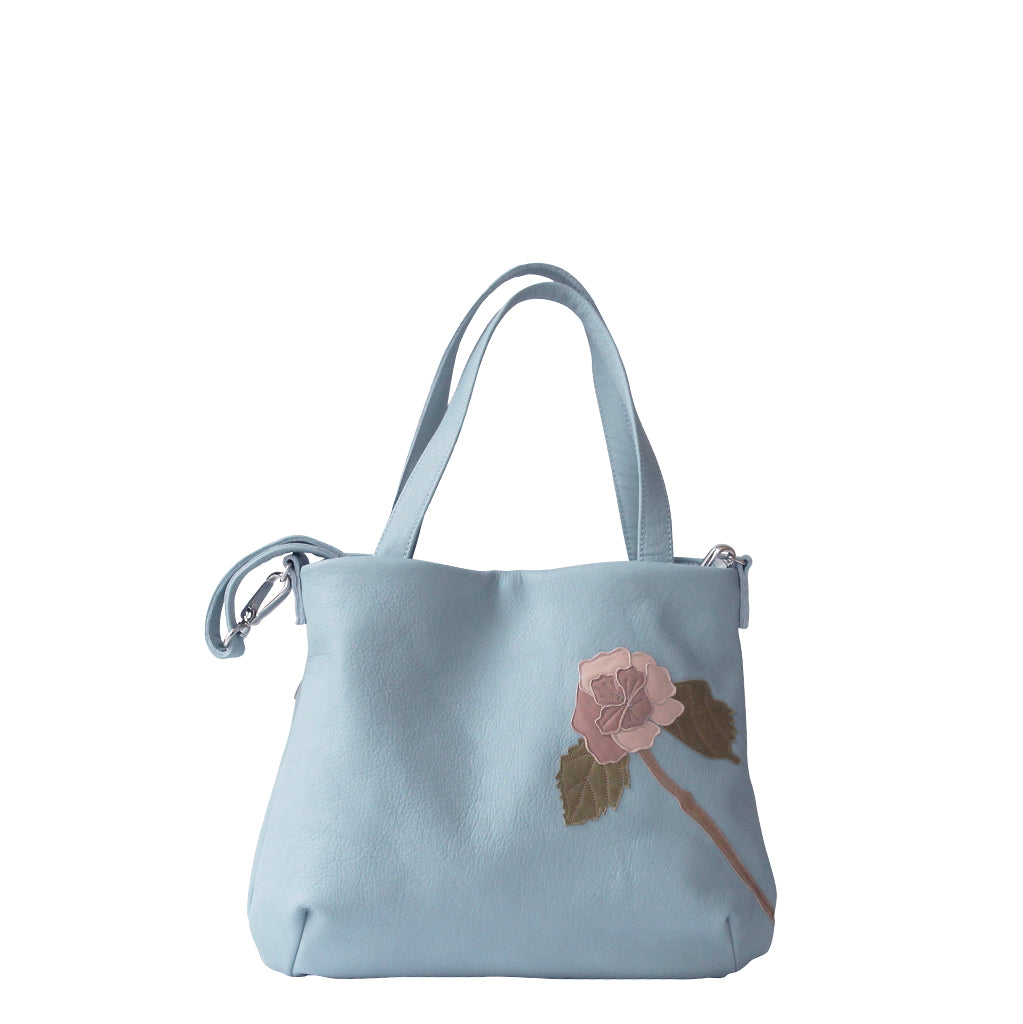 Evie Handbag – Aquamarine – Hydrangea Rose