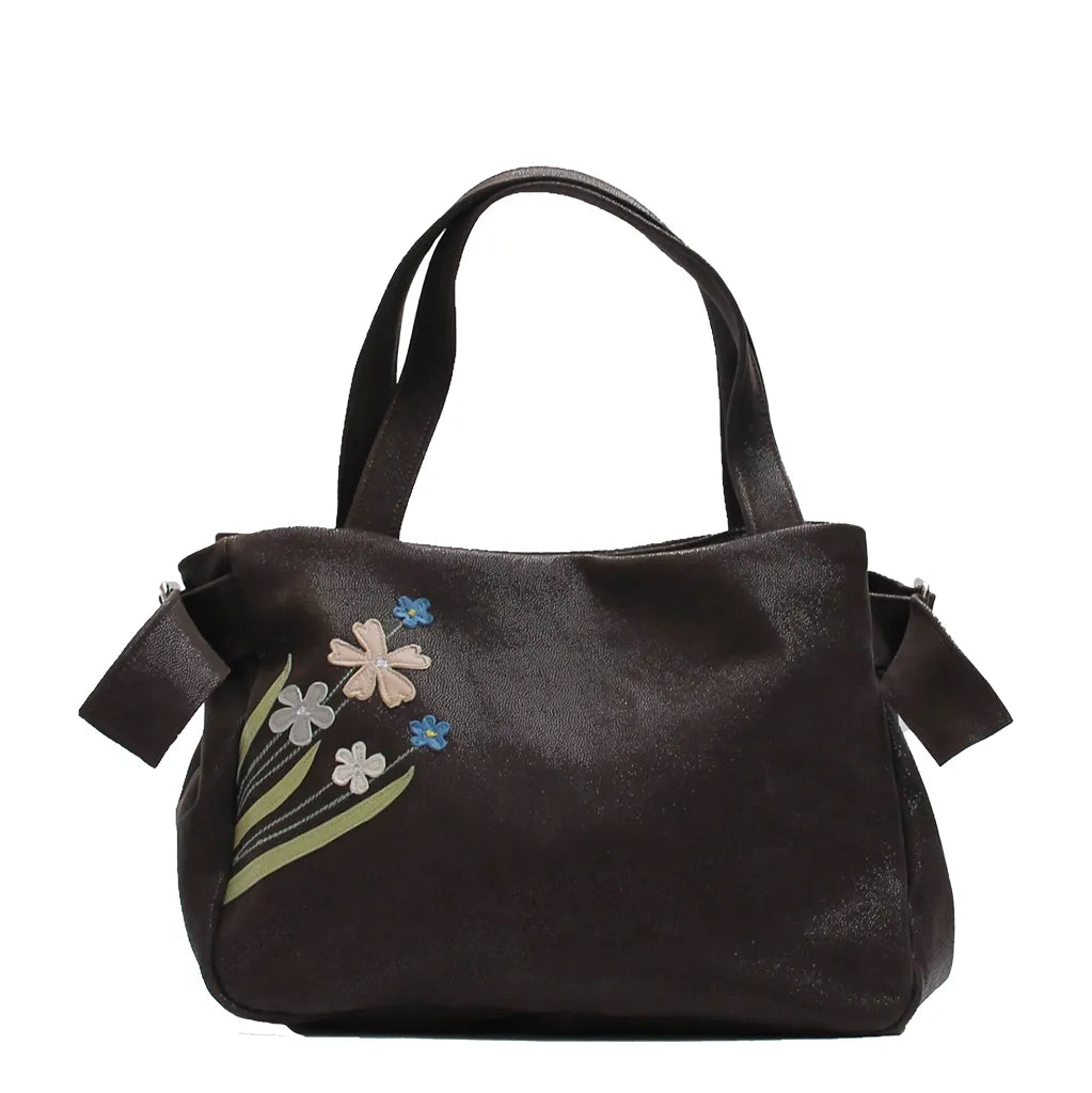 Bloomsbury Handbag – Chocolate Sparkle – Anemone Wildflower