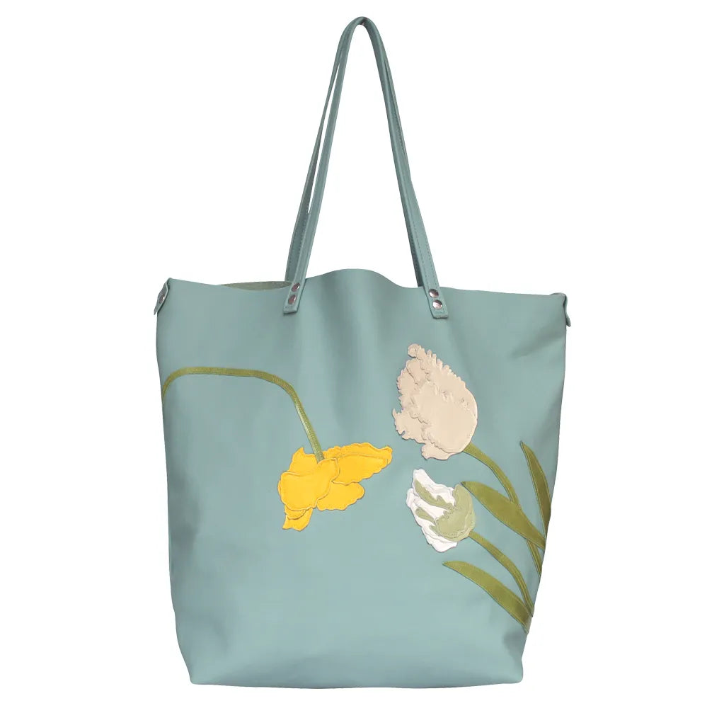 Chester Tote Bag- Seafoam – Tulip Poppy Harmony