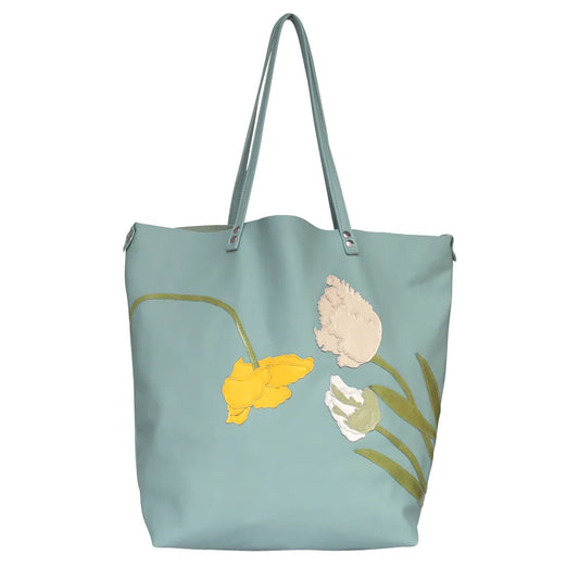 Chester Tote Bag- Seafoam – Tulip Poppy Harmony