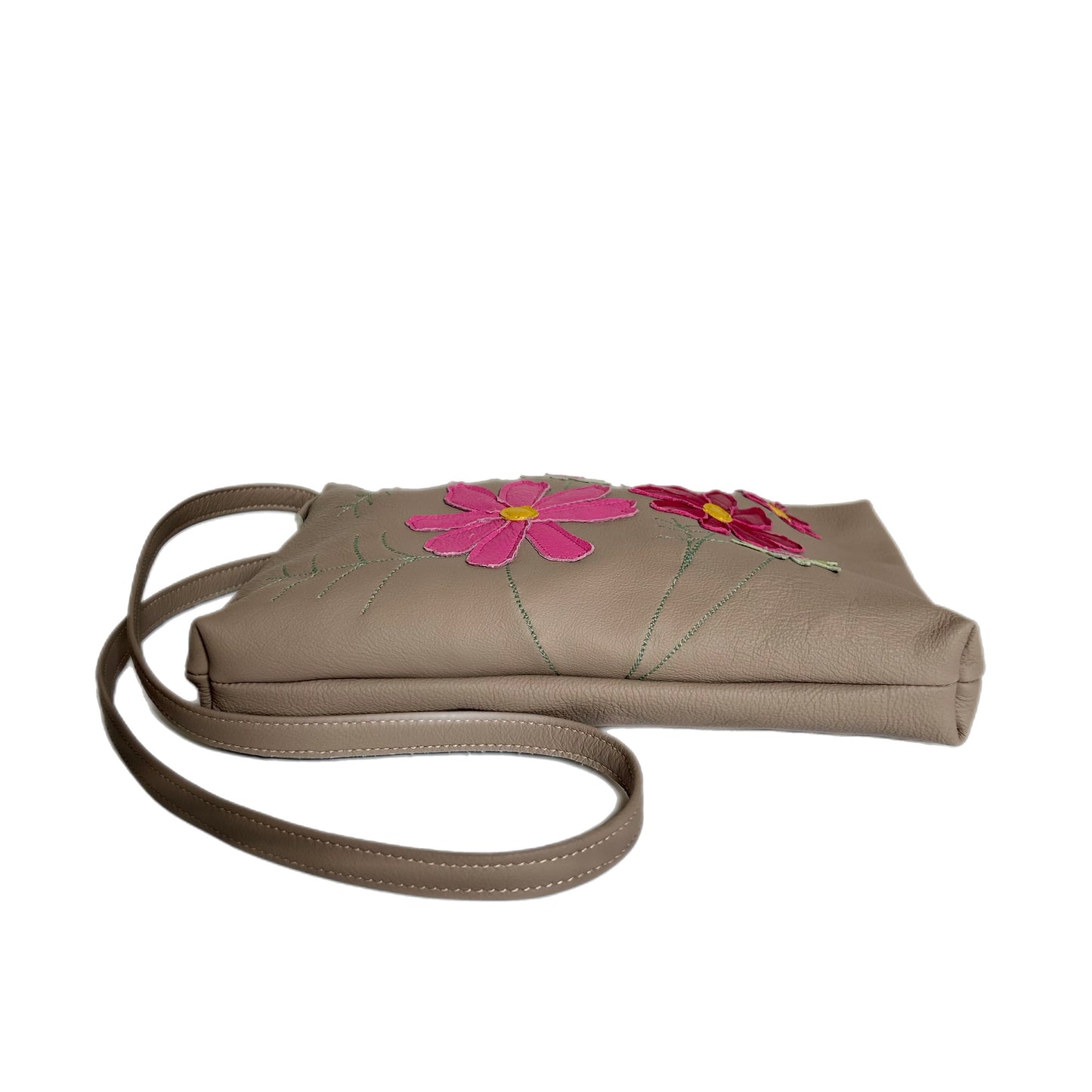 Hampton Handbag - Cappuccino- Pink Cosmos Carnival