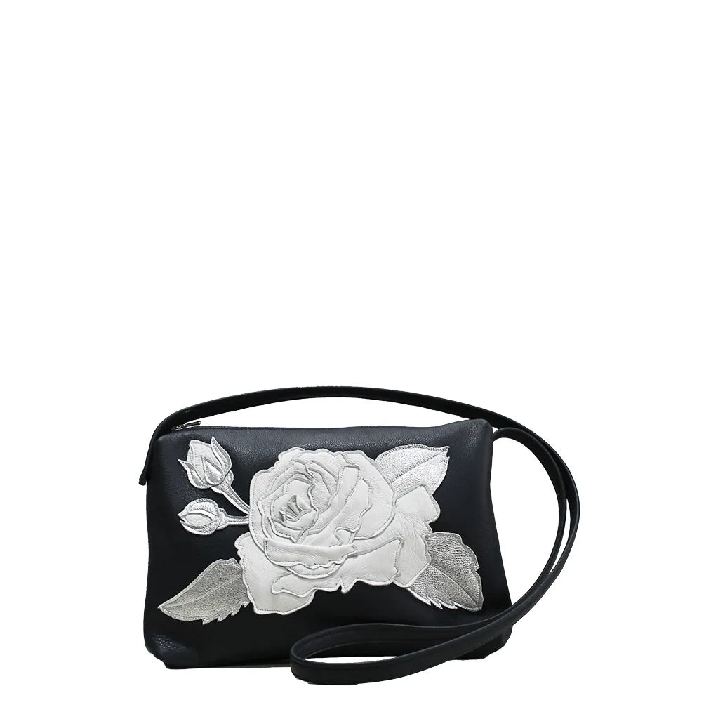 Hampton Handbag – Midnight Navy – White Rose Sparkle