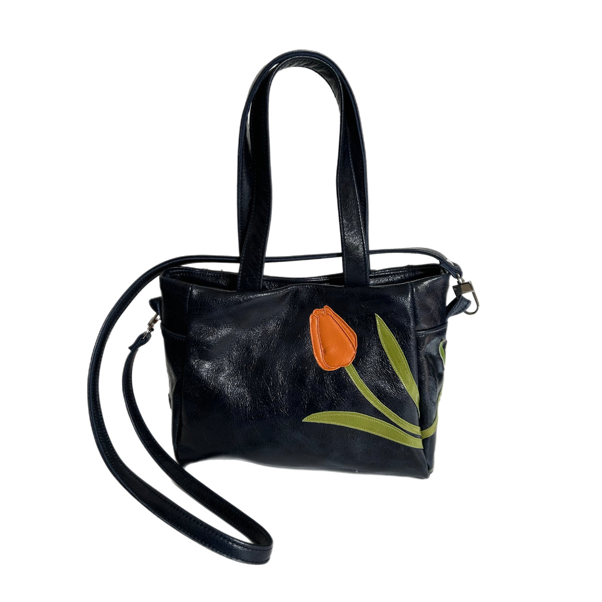Julia Handbag – Navy Blue – Peony Tulip Surprise