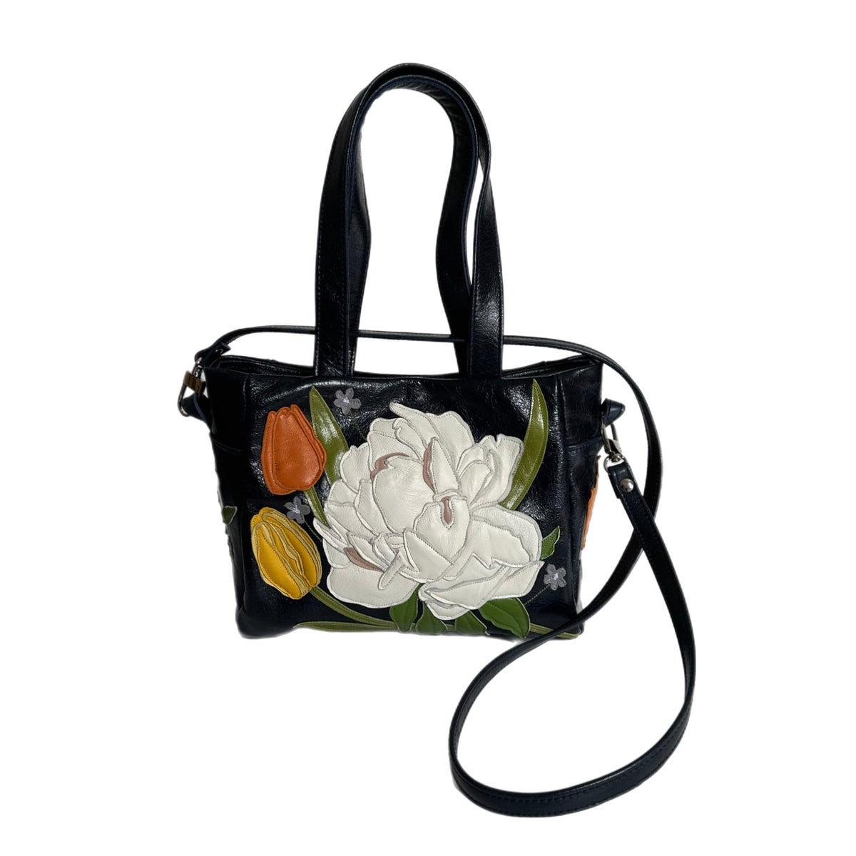 Julia Handbag – Navy Blue – Peony Tulip Surprise