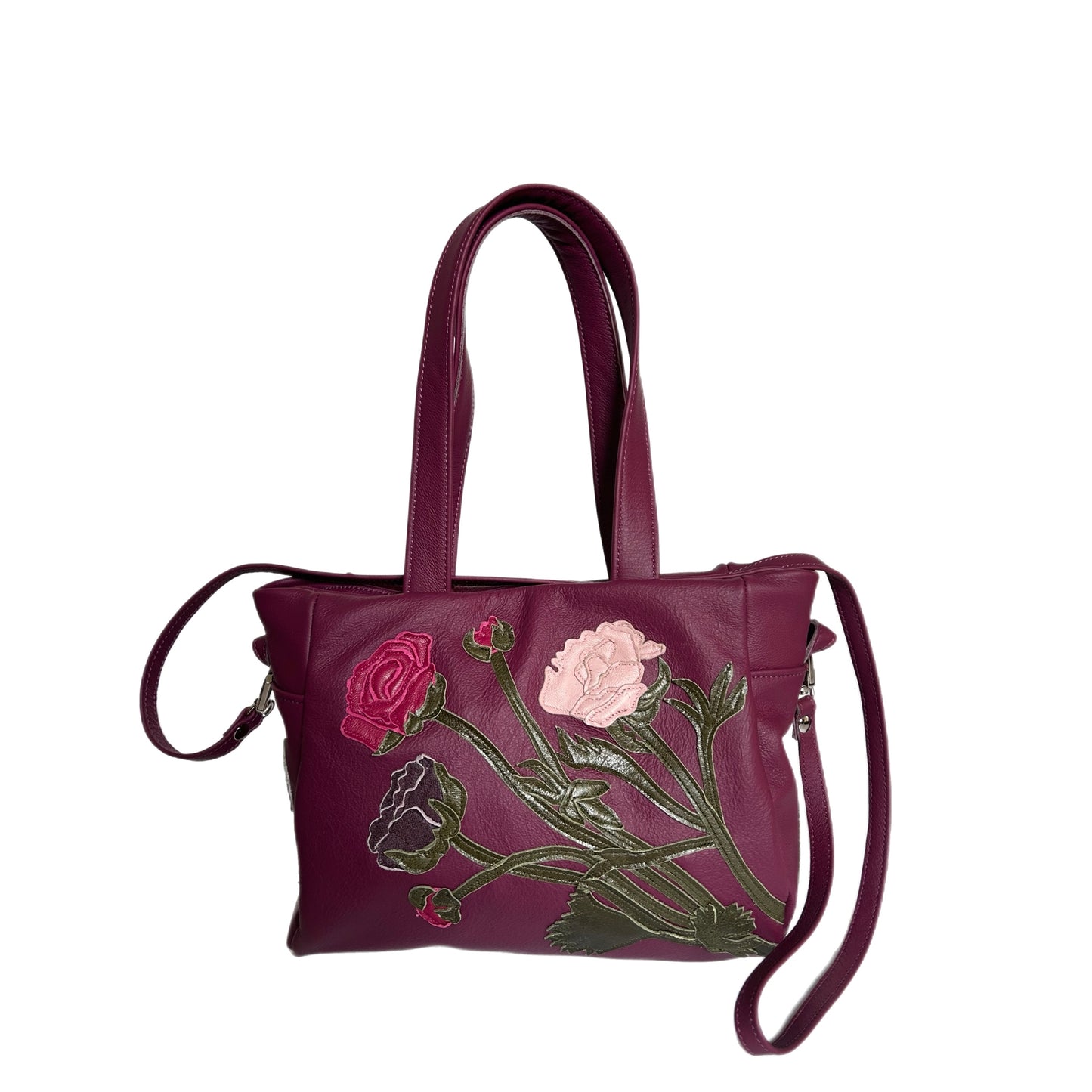 Julia Handbag – Plum – Berry Ranunculus Sonata