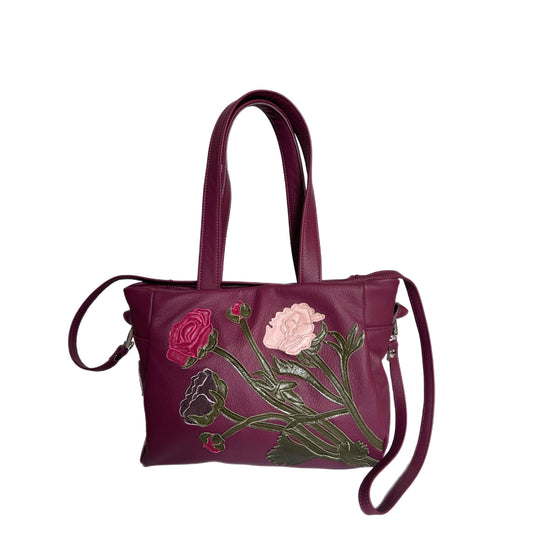 Julia Handbag – Plum – Berry Ranunculus Sonata