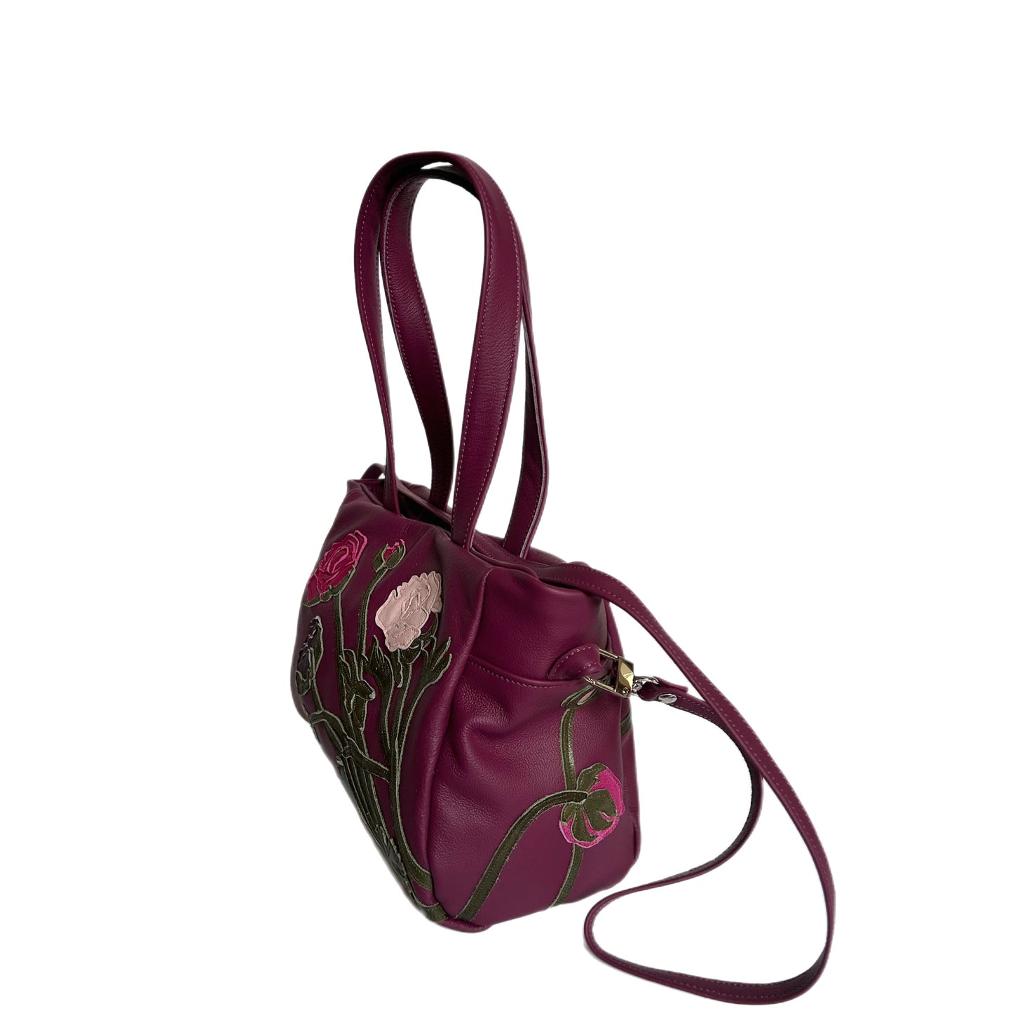 Julia Handbag – Plum – Berry Ranunculus Sonata