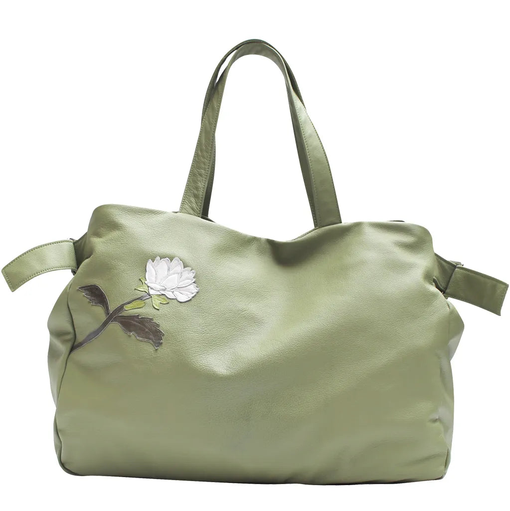 Overnight Bag – Aloe – Cream Dahlia Medley