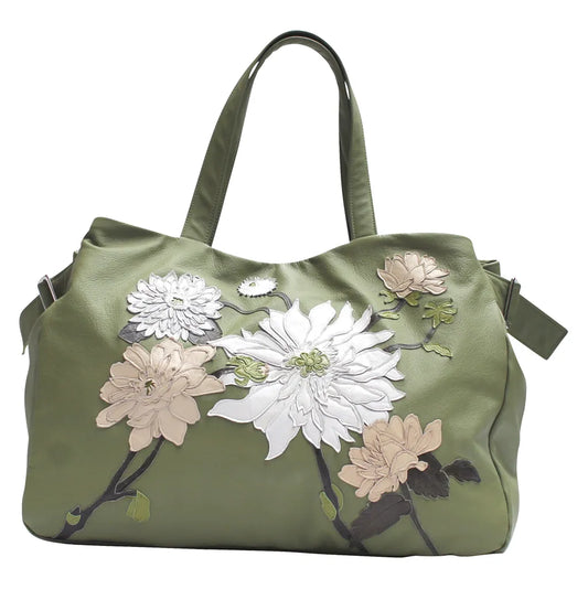 Overnight Bag – Aloe – Cream Dahlia Medley