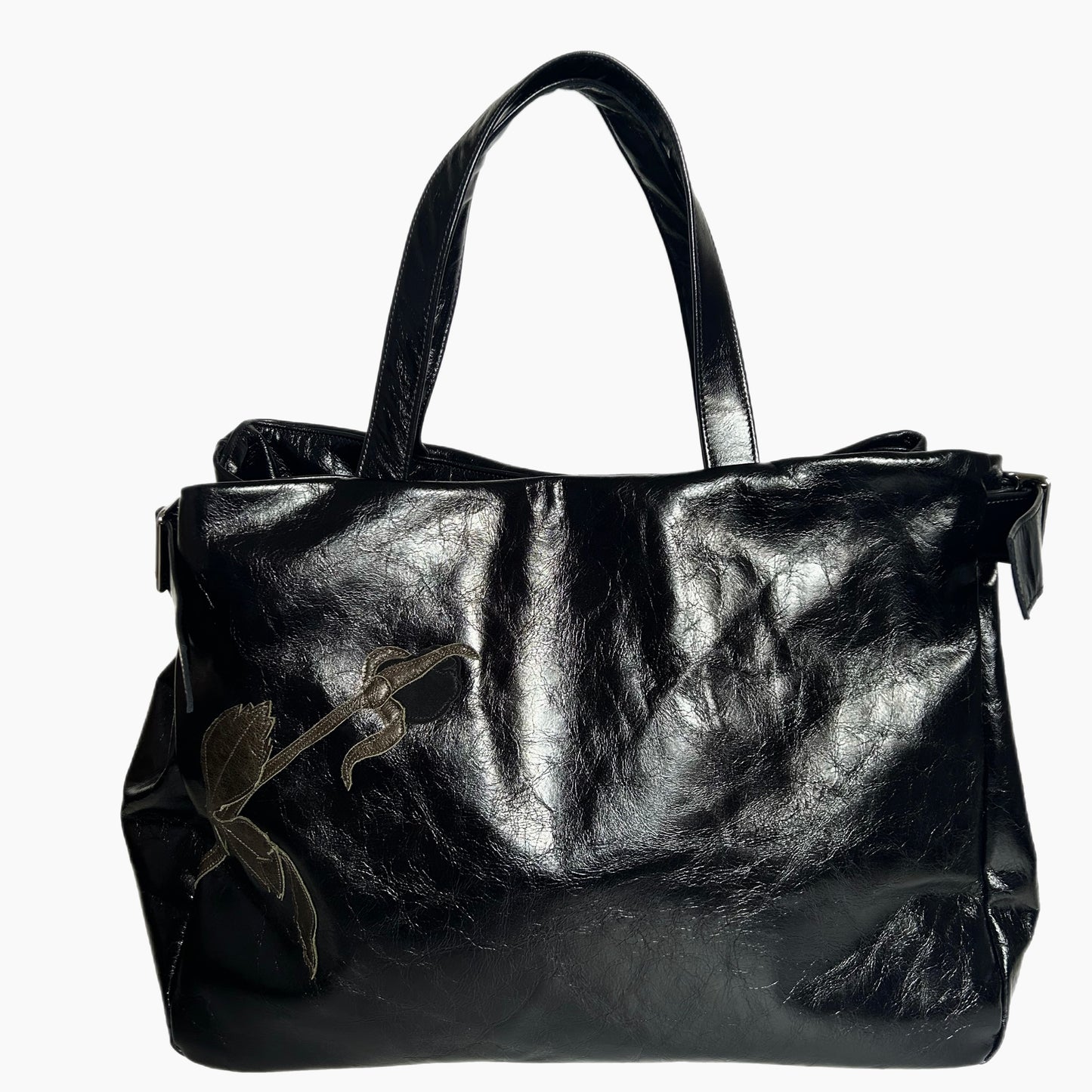 Overnight Bag – Black – Black Suede Rose