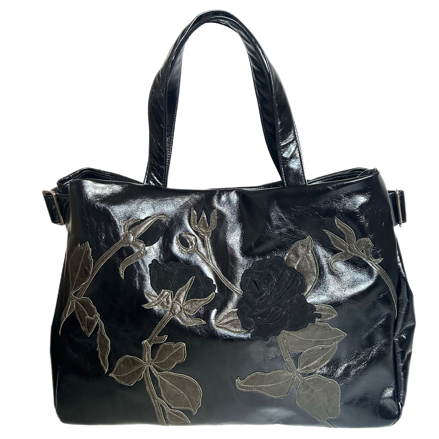 Overnight Bag – Black – Black Suede Rose