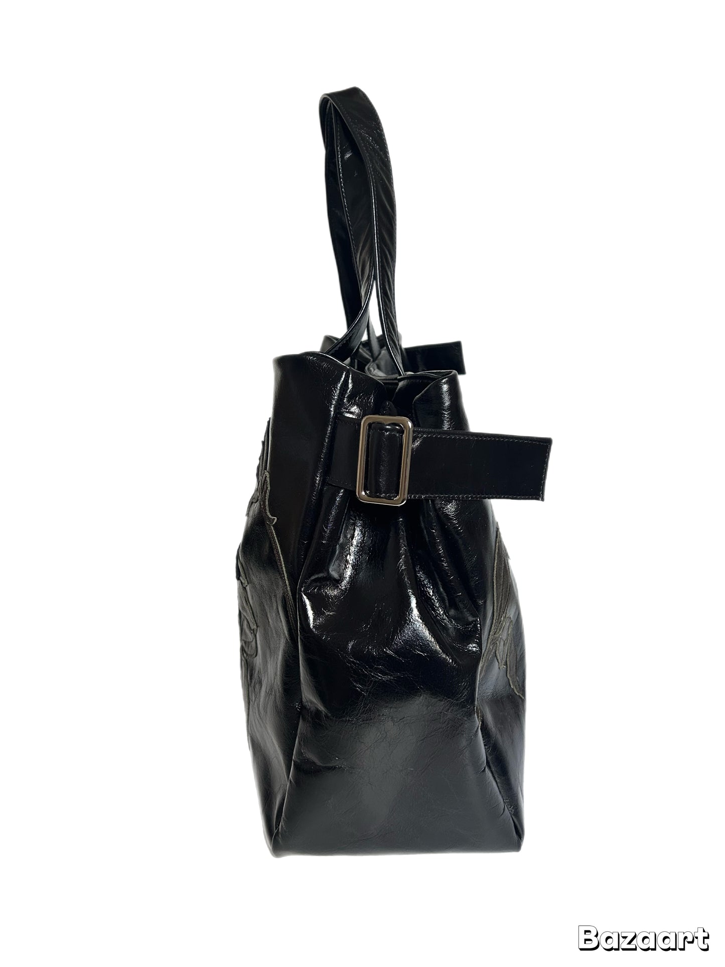 Overnight Bag – Black – Black Suede Rose