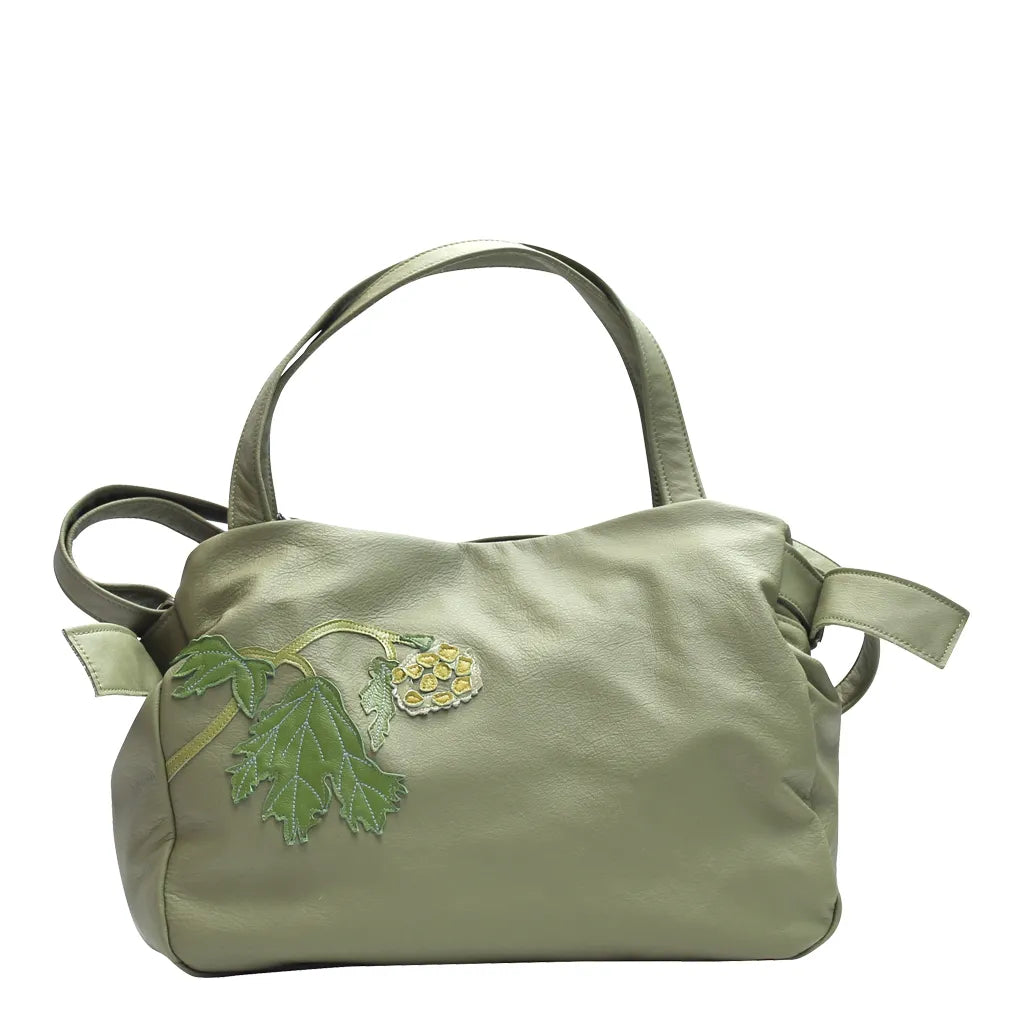 Tanza Crossbody Handbag – Aloe – Peony Viburnum Magic